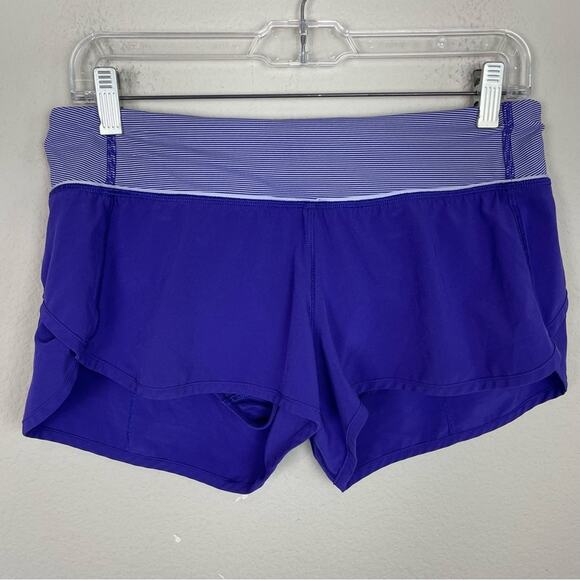 Lululemon Purple purple stripe Run Speed Short Bruised Berry 6 - Picture 2 of 6